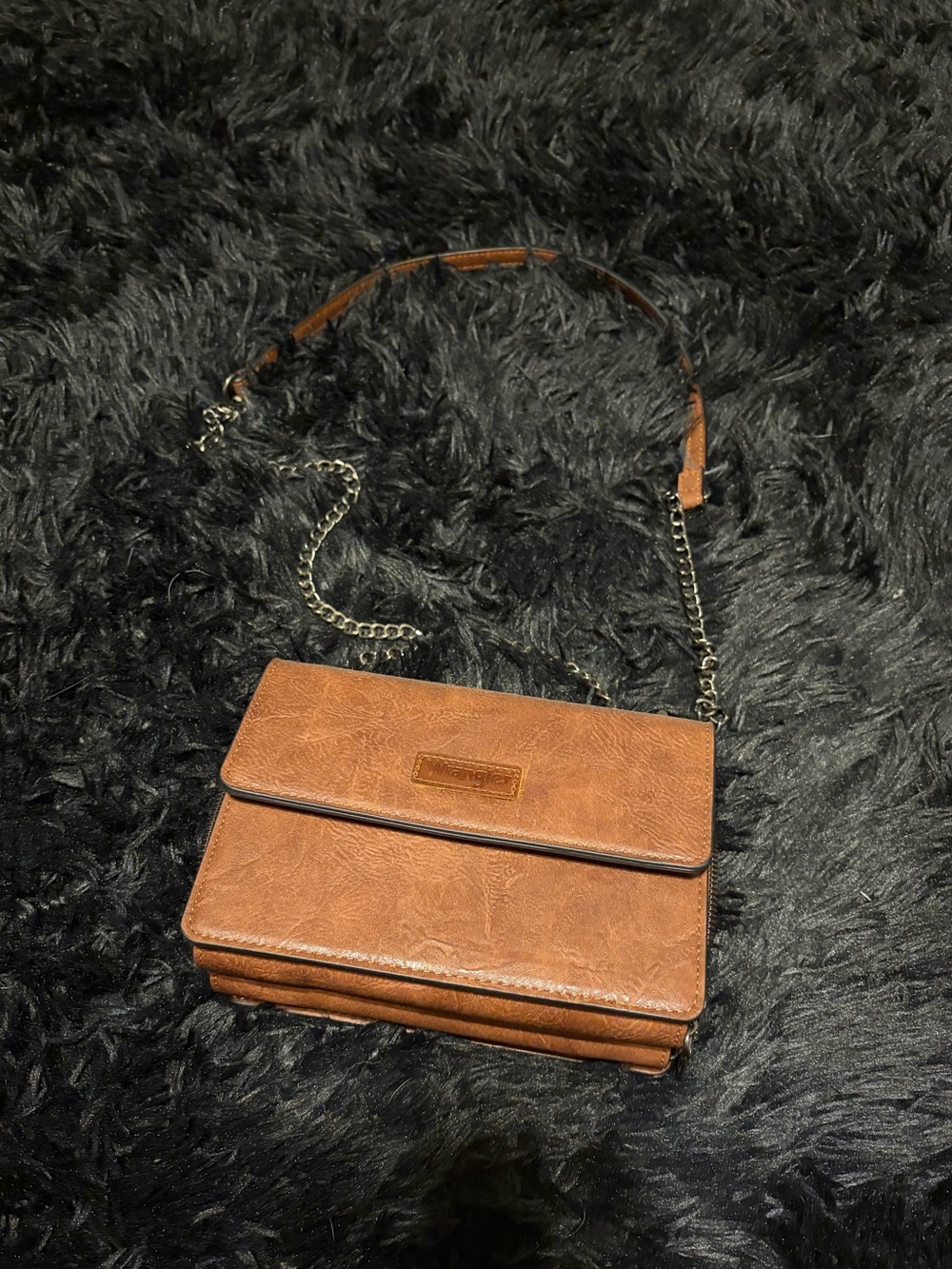 Wrangler Flap Crossbody Purse with Chain Strap